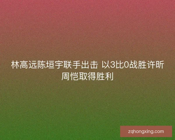 林高远陈垣宇联手出击 以3比0战胜许昕周恺取得胜利